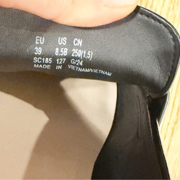 Stuart Weitzman Black Loafers with Gold Accent - Picture 7 of 11